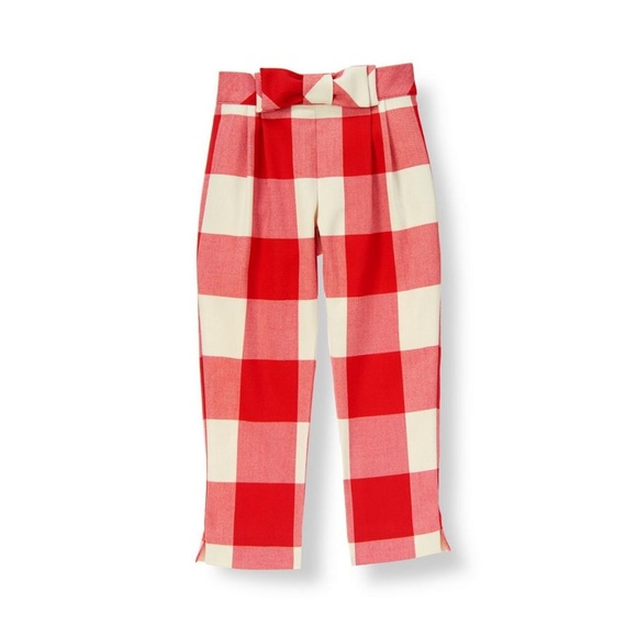 plaid pants with bow